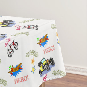 Tablecloth Hero Bicycle Car Aeroplane