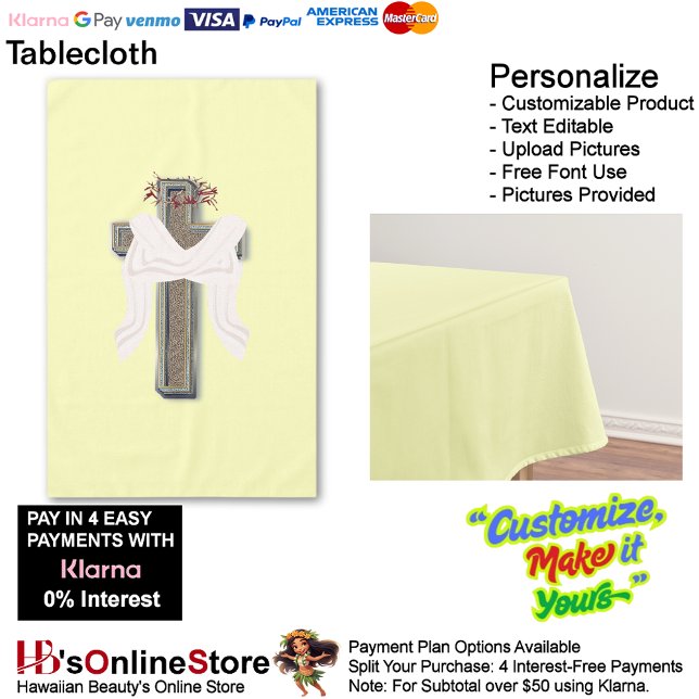 Tablecloth Household Linen Yellow Background (Cross Tablecloth Linen with Yellow Background.
)