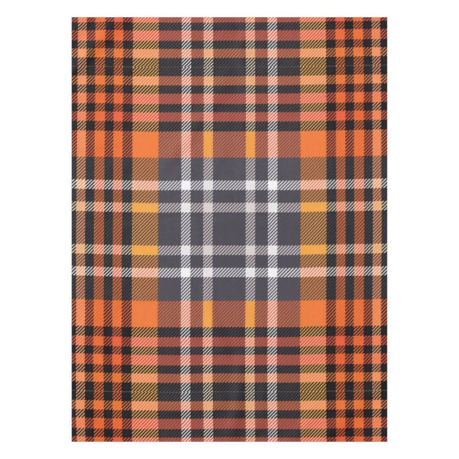 Tablecloth Orange Autumn Fall Thanksgiving Plaid (Front)