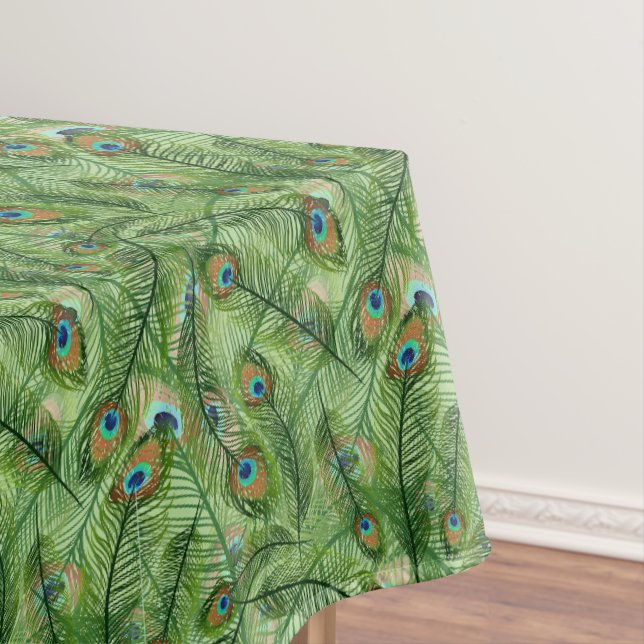 Tablecloth-Peacock Feathers Tablecloth (In Situ)