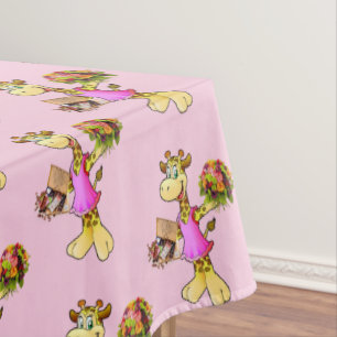 Tablecloth Pink Giraffe Floral