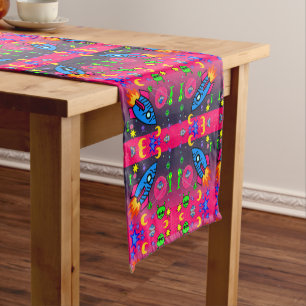 Tablecloth Runner Spaceship Stars Moon Planets