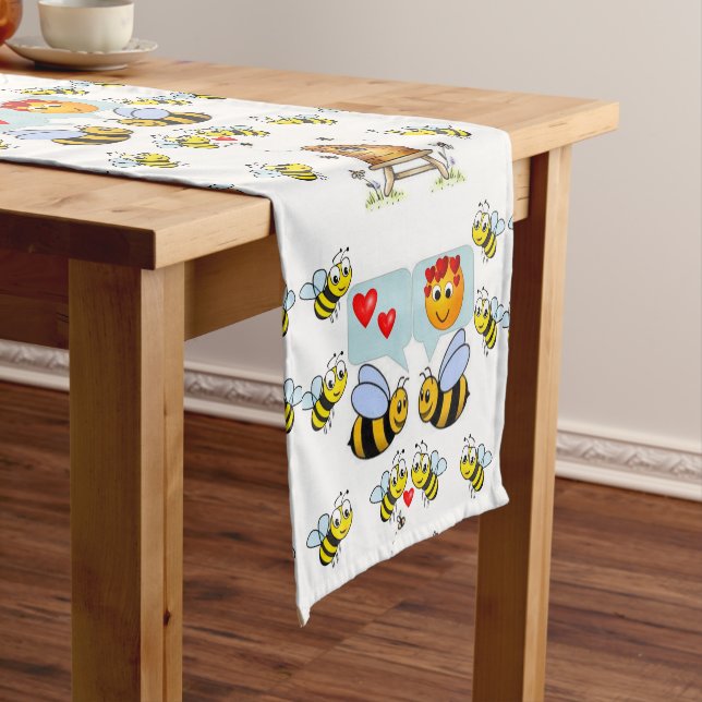 Tablecloth Runner Valentines Bumblebee (In Situ)