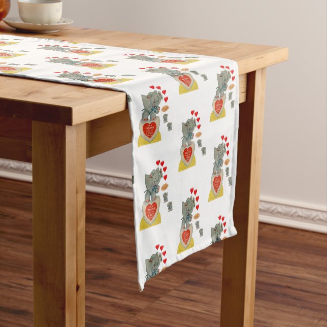 Tablecloth Runner Valentines Elephant (In Situ)