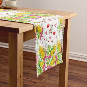 Tablecloth Runner Valentines Teddy Bear