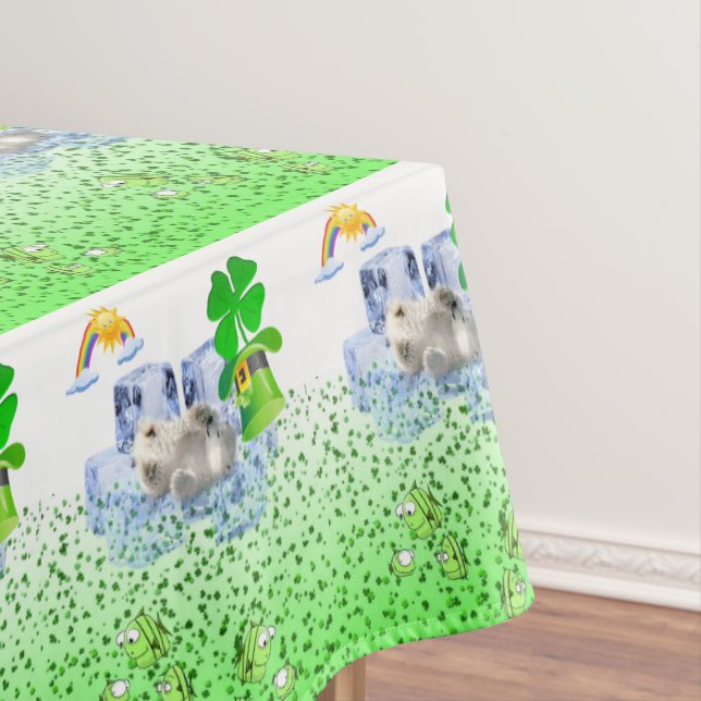 Tablecloth Saint Patrick's Day Polar Bear (In Situ)