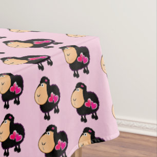 Tablecloth Sheep Pink Hearts