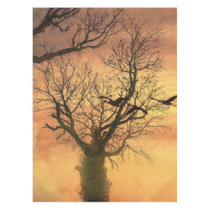 Tablecloth Twisted Autumn Tree At Sunset