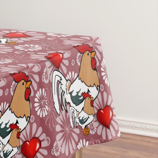 Tablecloth Valentine's Day Chicken (In Situ)