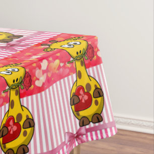 Tablecloth Valentine's Day Giraffe