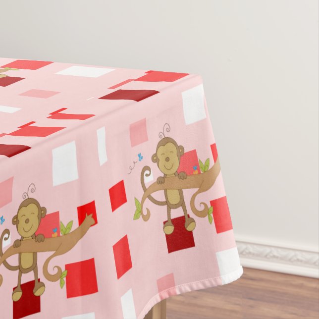 Tablecloth Valentine's Day Monkey (In Situ)