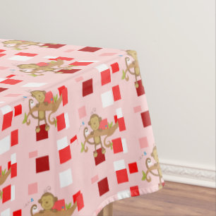 Tablecloth Valentine's Day Monkey