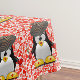 Tablecloth Valentine's Day Penguin
