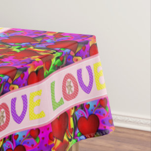 Tablecloth Valentine's Day Teddy Bear