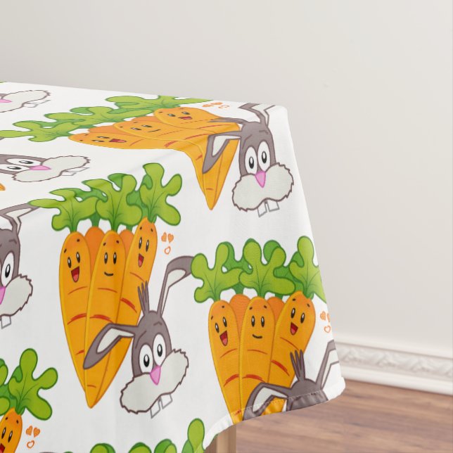Tablecloth White Carrots Rabbit (In Situ)