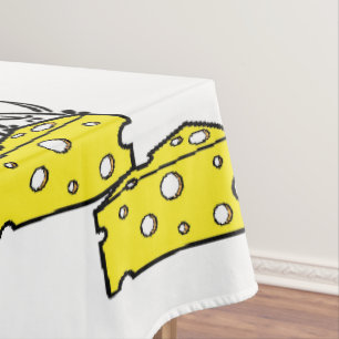 Tablecloth White Cheesy Pizza Party Yellow Mouse