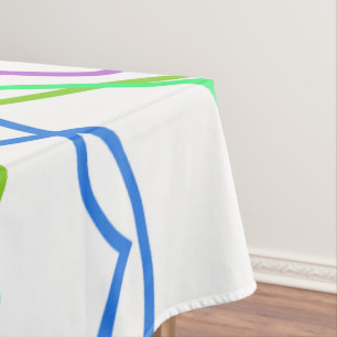 Tablecloth, White Green Kaleidoscope Flower Tablecloth