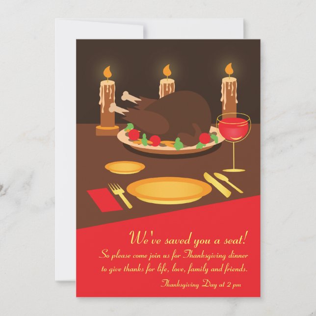 Tablescape Place Setting Thanksgiving Invitation (Front)