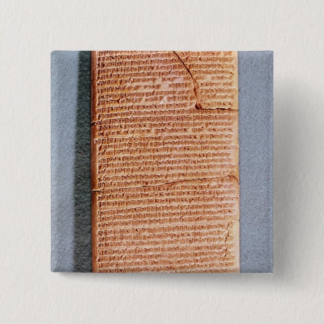 Tablet relating the ritual sacrifices 15 cm square badge (Front)