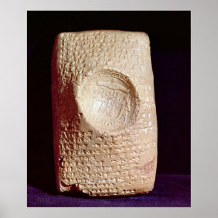 Tablet with cuneiform inscription poster