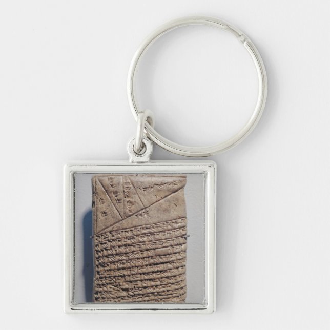 Tablet with fourteen lines of a mathematical text key ring (Front)