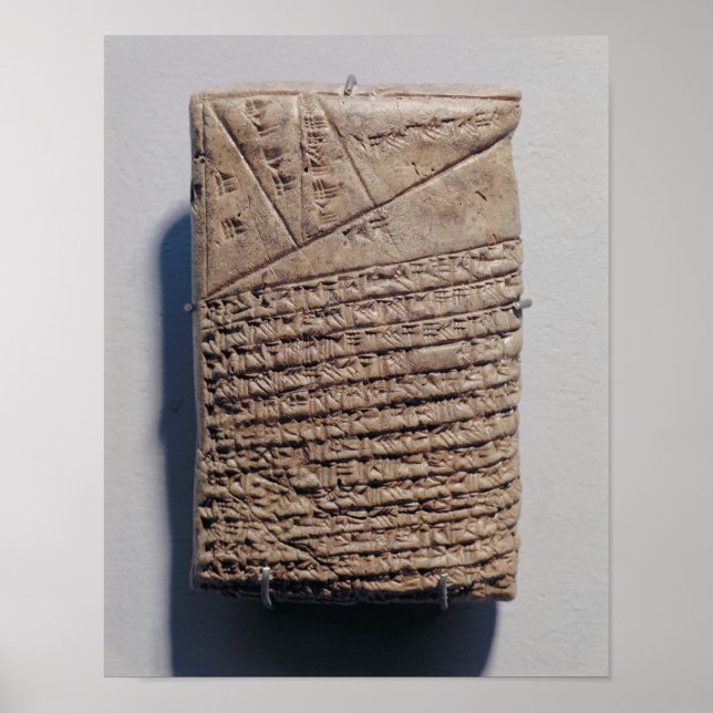 Tablet with fourteen lines of a mathematical text poster (Front)