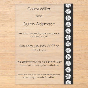 Tabletop Chic in Black Acrylic Wedding Invitations