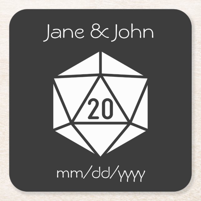 Tabletop Chic in Black Paper Coaster (Front)