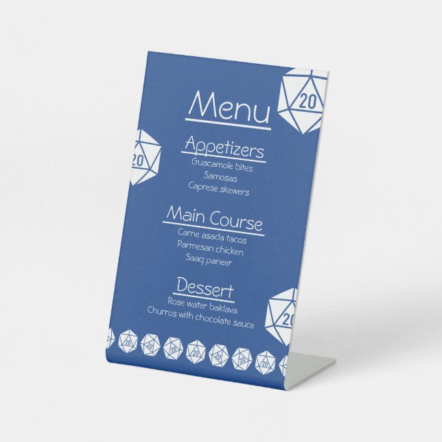 Tabletop Chic in Blue Pedestal Sign (Front)