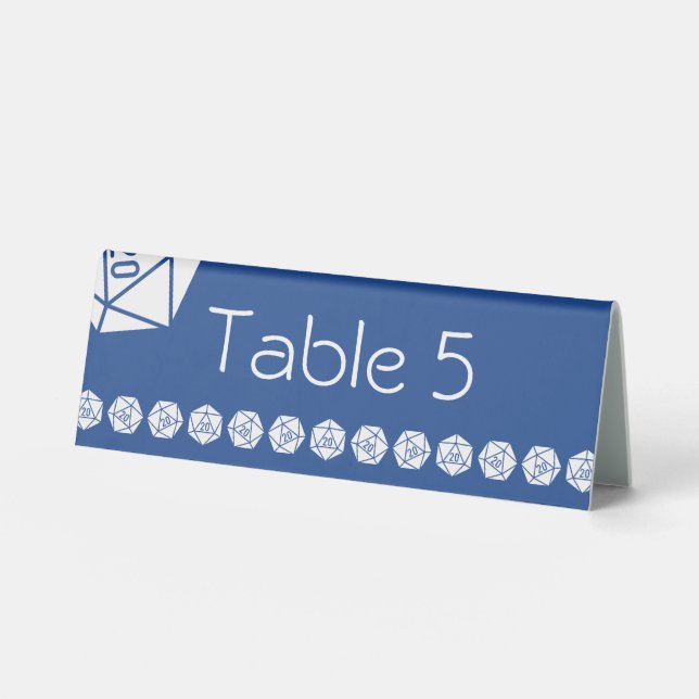 Tabletop Chic in Blue Table Tent Sign (Front)