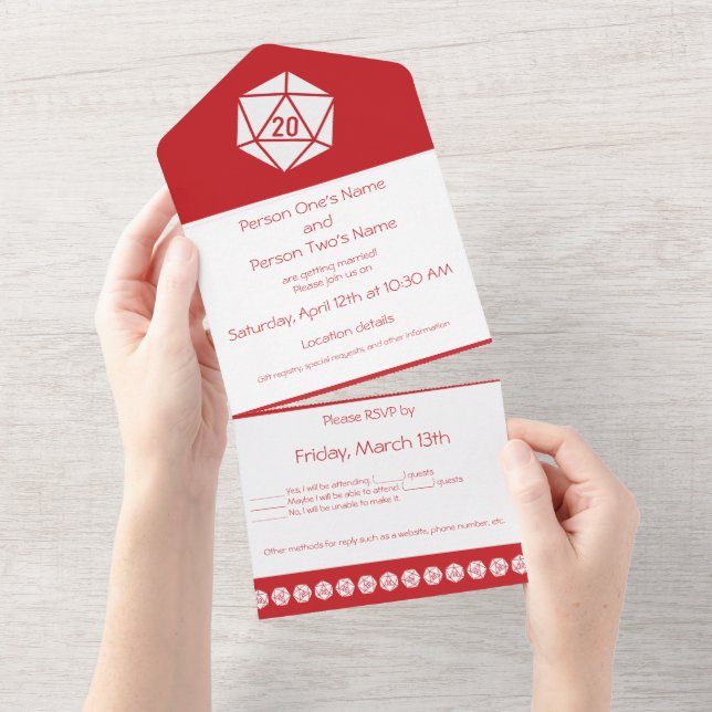 Tabletop Chic in Cherry All In One Invitation (Tearaway)