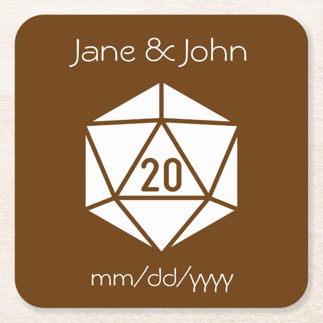 Tabletop Chic in Chocolate Paper Coaster (Front)