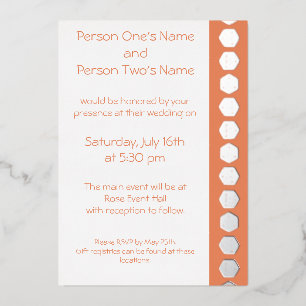 Tabletop Chic in Coral Foil Invitation