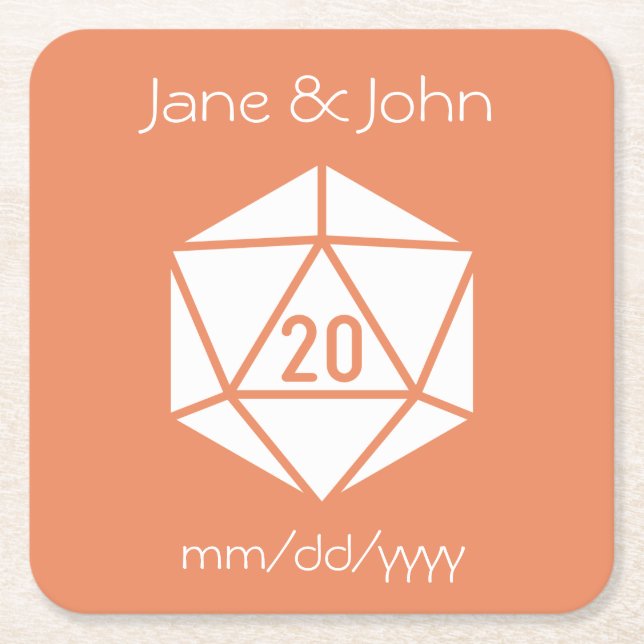 Tabletop Chic in Coral Paper Coaster (Front)
