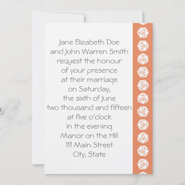 Tabletop Chic in Coral Wedding Invitation (Front)