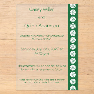 Tabletop Chic in Green Acrylic Wedding Invitations