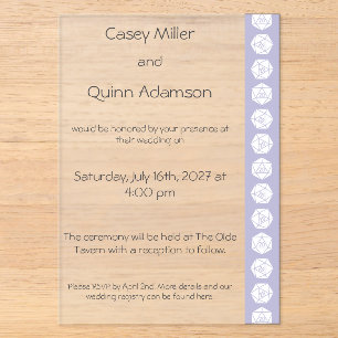 Tabletop Chic in Lavender Acrylic Wedding Invitations