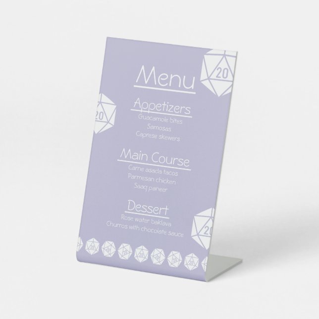 Tabletop Chic in Lavender Pedestal Sign (Front)