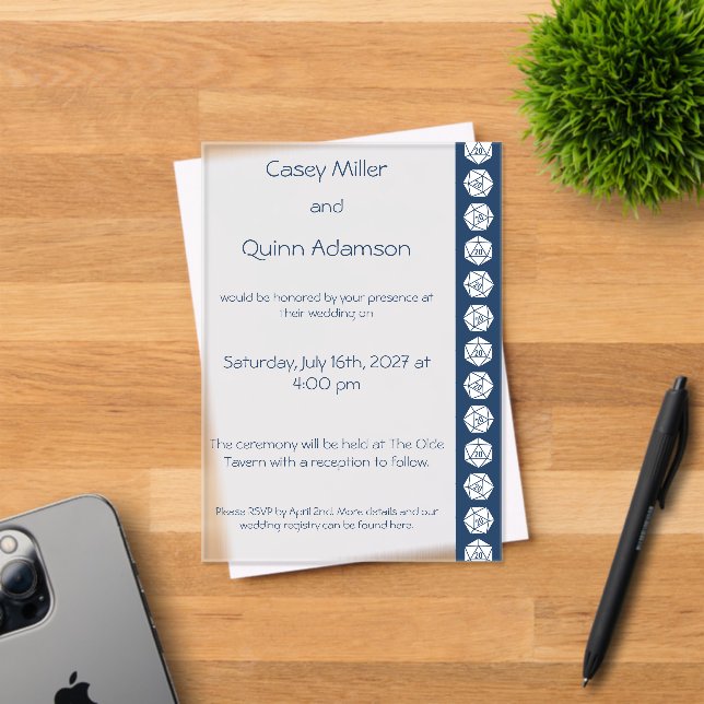 Tabletop Chic in Navy Acrylic Wedding  Invitations (Insitu (Invitation Card))