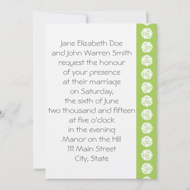 Tabletop Chic in Peridot Wedding Invitation (Front)