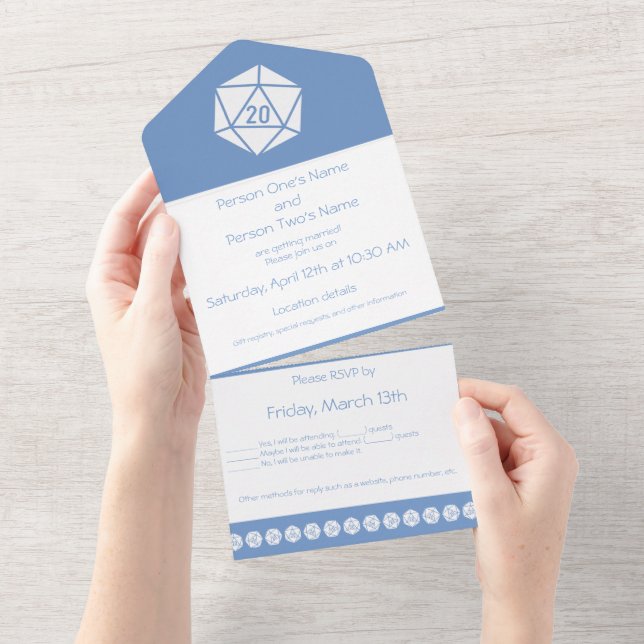 Tabletop Chic in Periwinkle All In One Invitation (Tearaway)