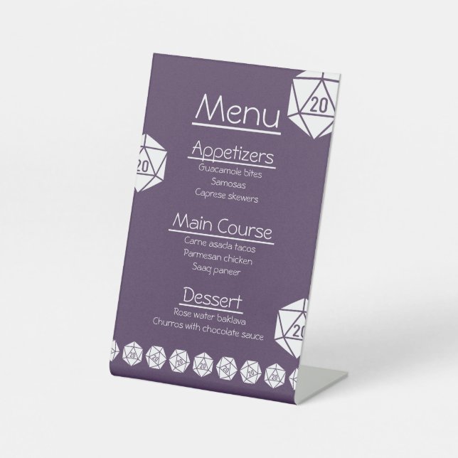 Tabletop Chic in Purple Pedestal Sign (Front)