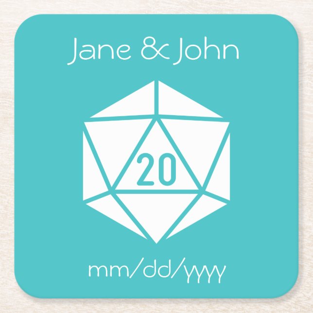 Tabletop Chic in Turquoise Paper Coaster (Front)