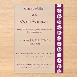Tabletop Chic in Wine Acrylic Wedding Invitations