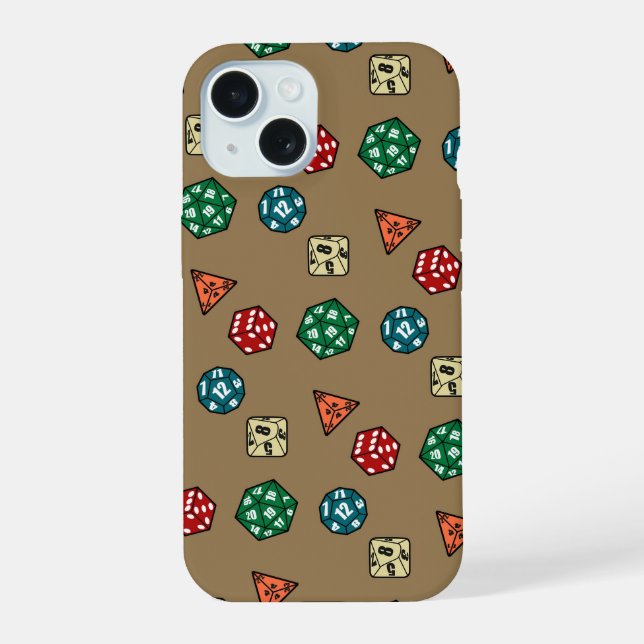 Tabletop Gaming Dice Design iPhone 15 Case (Back)