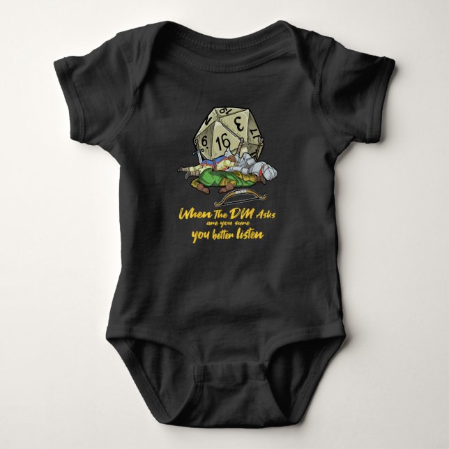 Tabletop Gaming When The DM Asks Baby Bodysuit (Front)