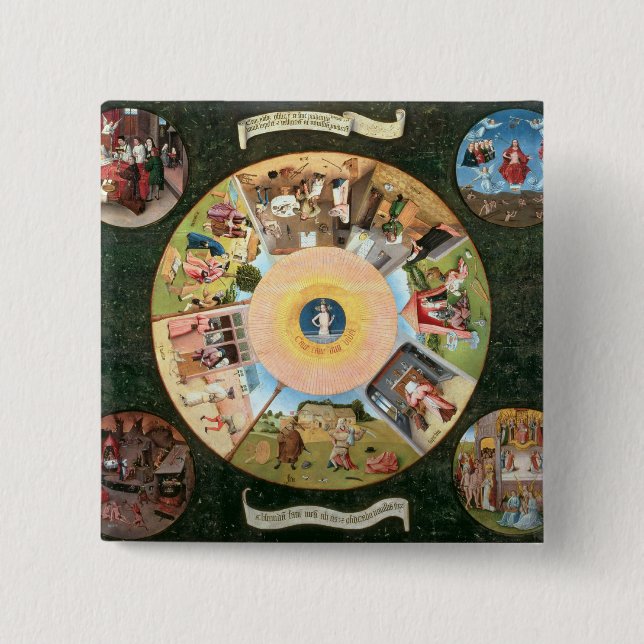 Tabletop of the Seven Deadly Sins 15 Cm Square Badge (Front)
