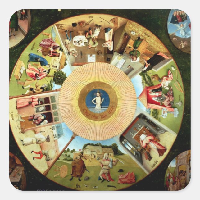 Tabletop of the Seven Deadly Sins Square Sticker (Front)