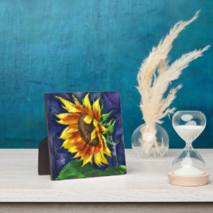 Tabletop Plaque Sunflower at Night Art Print