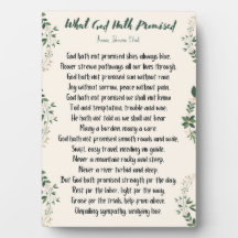 Tabletop Plaque What God Hath Promised
